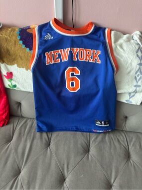 adidas New York Kids Basketball Jersey in Blue and Orange